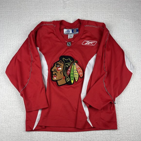 Chicago Blackhawks Jersey Mens L Red Reebok Center Ice Practice NHL Read** - Picture 1 of 16